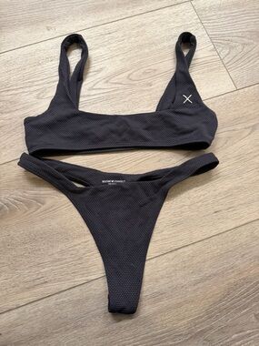 BOUTINE LA Black Textured Bikini Set - Two Piece Swimwear